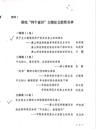 qmh官网三篇征文在唐山市委市直机关工委全部获奖